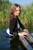 wet girl get wet wet hair fully clothed boleros shorts t-shirt leggings high heels lake