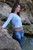 brunette wet girl get wet wet hair fully clothed blouse jeans high heels shoes leather sea