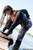 wet girl get wet wet hair swim fully clothed jacket t-shirt leggings boots lake