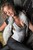 wet girl get wet wet hair leggings t-shirt fur vest high heels water