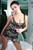 wet girl get wet wet hair swim fully clothed mini dress fishnet stockings leather high heels boots pool