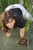 wet girl get wet wet hair swim fully clothed soaking wet pants blouse hat high heels lake