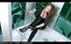wet girl get wet wet hair swim fully clothed leather jacket jeans scarf t-shirt shoes pool