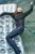 wet girl get wet wet hair swim fully clothed vest sweater tight jeans jackboots pool