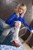 wet girl get wet wet hair fully clothed blouse pants high heels jacuzzi