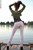 wet girl get wet wet hair swim fully clothed jacket top tight jeans evening gloves high heels lake