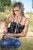 wet girl get wet wet hair swim fully clothed top jeans high heels shoes lake