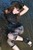 wet girl get wet wet hair swim fully clothed blouse skirt leggings high heels shoes evening gloves lake