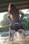 wet girl get wet wet hair swim fully clothed blouse skirt leggings high heels shoes evening gloves lake