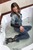 wet girl get wet wet hair fully clothed jeans blouse jacket stockings boots
