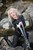 blonde wet girl get wet fully clothed jacket leggingshigh heels boots wet hair sea