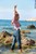 wet girl get wet wet hair swim fully clothed jeans shirt sea