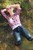 wet girl get wet wet hair swim fully clothed jeans shirt sea