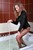wet girl get wet wet hair soaking wet jumpsuit stockings bath