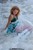 wet girl wet hair get wet sundress white stockings high heels fully soaked sea