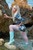 wet girl get wet wet hair dress tights leather boots sea