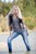 wet girl get wet wet hair vest tight jeans blouse high heels lake