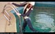 wet girl get wet wet hair swim fully clothed jacket tight jeans hat scarf gloves socks shoes pool