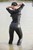 brunette wet girl wet hair get wet fully clothed corset leggings leather mantle high heels boots lake