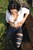 brunette wet girl get wet wet hair swimming fully clothed jeans shirt fishnet stockings high heels sandals lake