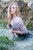 wet girl get wet wet hair fully clothed tight jeans shirt t-shirt high heels sea