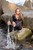 wet girl get wet wet hair fishnet bodysuit bra denim shorts sea soaking wet