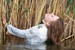 wet girl get wet wet hair soaking wet jacket golf leather pants high heels lake