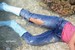wet girl get wet tight jeans sweater shirt boots swim fully clothed wet hair