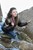 wet girl get wet swim fully clothed wet hair jacket shirt jeans sea
