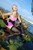 wet girl get wet swim fully clothed cocktail dress stockings evening gloves stockings high heels shoes sea