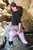 wet girl get wet fully clothed jacket leggings skirt leather boots heels sea