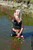 wet girl get wet wet hair fully clothed jacket denim jeans boots lake
