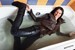 wet woman get wet wet hair fully clothed jacket sweater jeans boots bath
