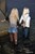 wet girl get wet fully clothed blouse jeans denim shorts stockings shoes high heels lake