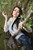 wet girl brunette wet hair get wet swimming fully clothed tight jeans sweater tights shoes high heels river