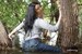 wet girl brunette wet hair get wet swimming fully clothed tight jeans sweater tights shoes high heels river