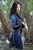 wet girl brunette get wet fully clothed skinny jeans jacket denim tights leather boots heels lake