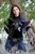 wet girl brunette get wet fully clothed skinny jeans jacket denim tights leather boots heels lake