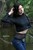 wet girl brunette get wet fully clothed skinny jeans jacket denim tights leather boots heels lake