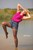 wet girl get wet blouse denim shorts tights high heels swim fully clothed lake