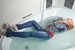 wet girl get wet jacket jeans denim socks wet hair fully clothed jacuzzi
