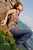 wet girl get wet wet hair soaking wet swim fully clothed t-shirt jeans high heels sea