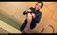 wet girl get wet wet hair leather jacket leggings high heels pool