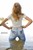 wet girl get wet wet hair swim fully clothed golf jeans sandals lake
