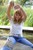 wet girl get wet wet hair swim fully clothed golf jeans sandals lake