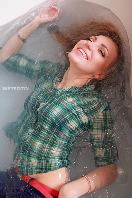wet girl wet hair get wet leather jacket tight jeans high heels