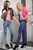 wet girl get wet wet hair leather jacket jeans blouse shirt tights high heels bath