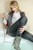 wet girl get wet wet hair soaking wet jacket jeans high heels