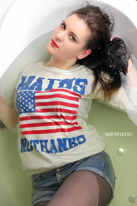 wet girl get wet wet hair soaking wet sweater shorts tights uggi bath