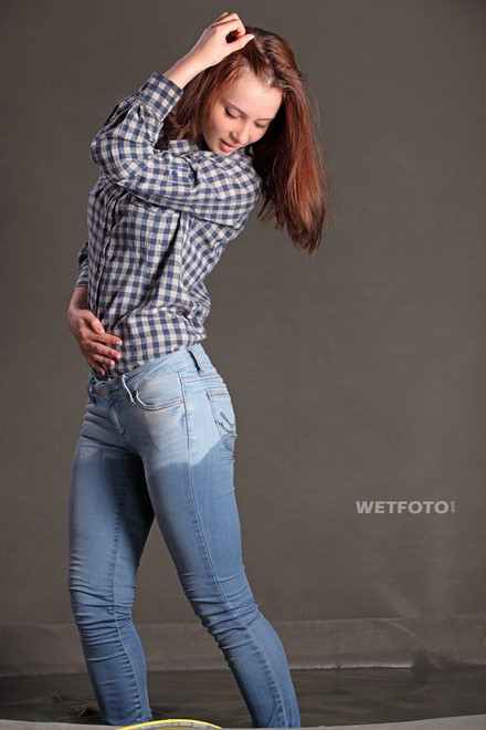 wet girl get wet wet hair shirt skinny jeans soaking wet clothes water